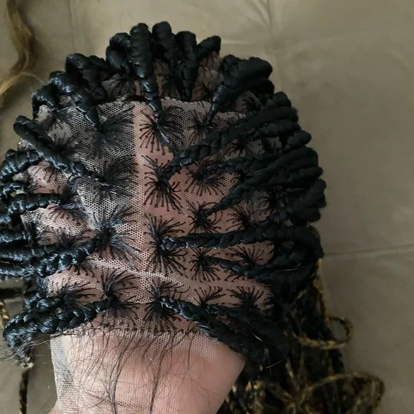 Stylish Black and Gold Braided Wig